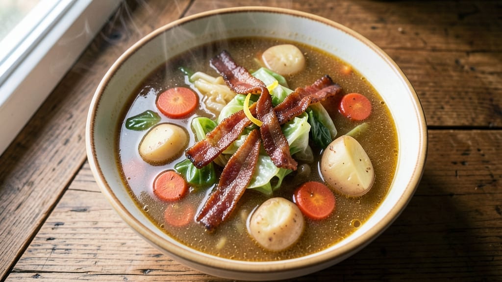 Bacon, Cabbage, and Potato Soup Recipe: Smoky Bacon Crunch in Hearty One-Pot