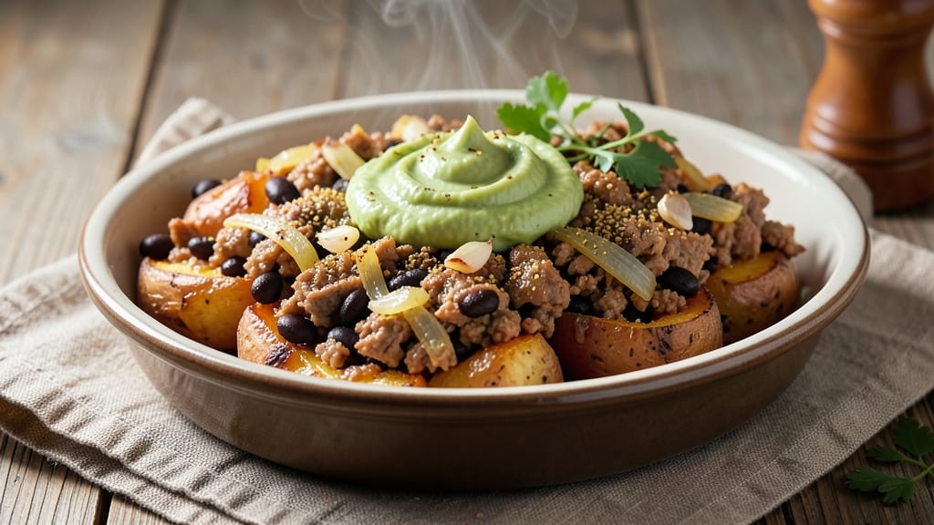 Stuffed Sweet Potato Recipe with Ground Turkey: Savory Turkey and Black Bean Stuffing