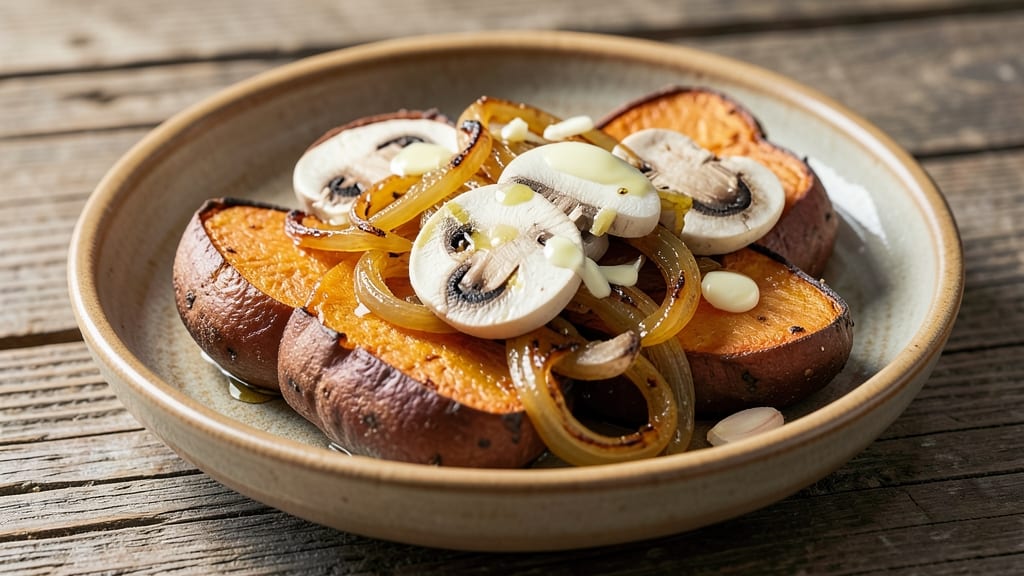 Sweet Potato Mushroom Onion Recipe: Earthy Umami Roast With Caramelized Sweetness