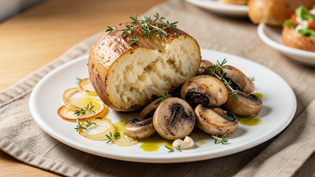 Baked Potato and Mushroom Recipe: Garlic-Infused Roast With Earthy Depth