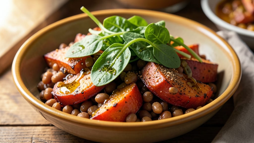 Sweet Potato Lentil Spinach Recipe: Earthy Protein Bowl With Roasted Depth