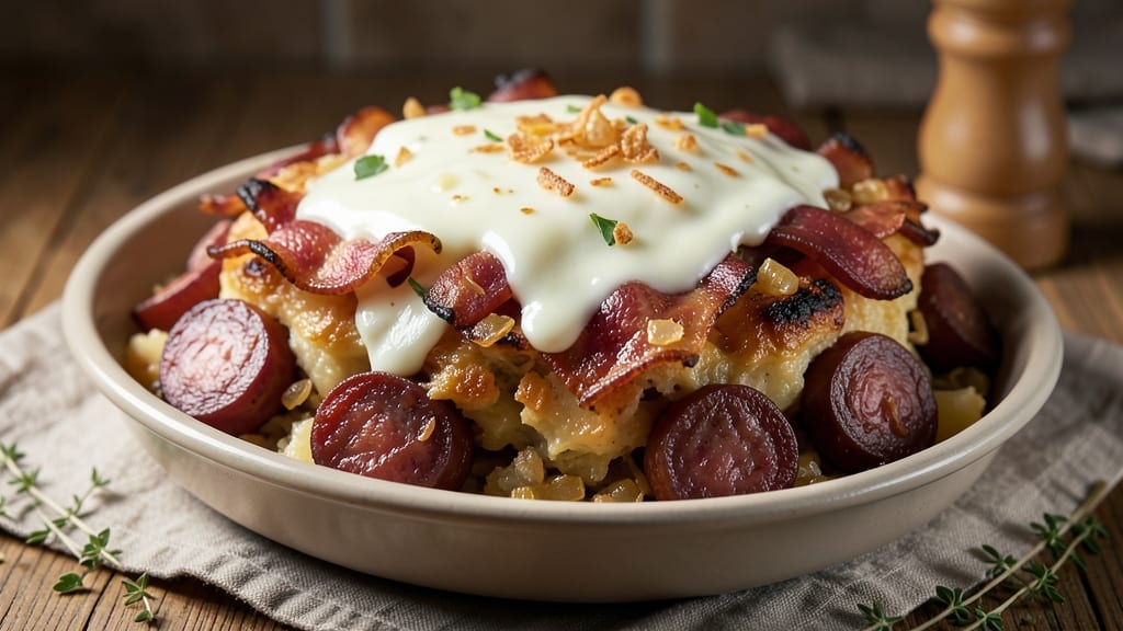 Bacon and Sausage Stuffed Potato Loaf Recipe: Savory Twist on Classic Comfort Food