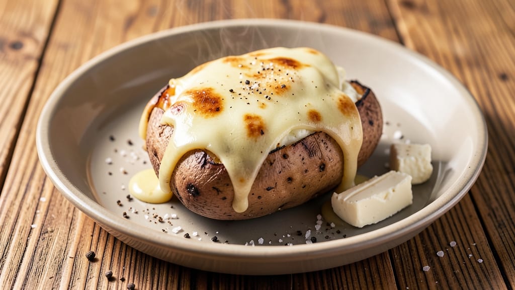 Baked Potato With Mozzarella Cheese Recipe: Gooey Cheese Pull Magic in 20 Minutes