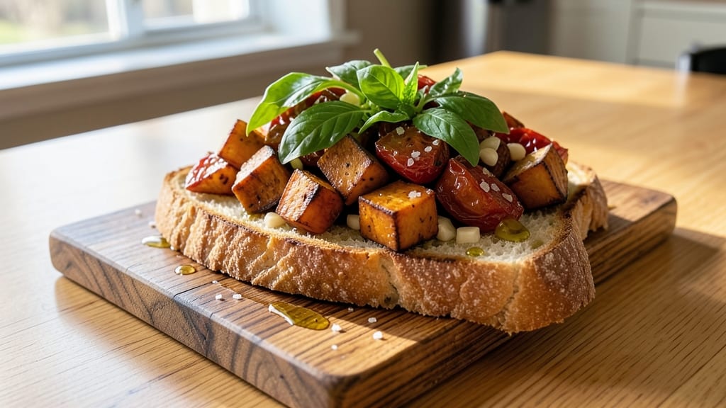 Sweet Potato Bruschetta Recipe: Toasted Bread Bites With Herbed Sweetness
