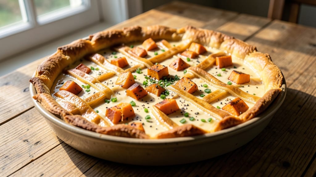 Vegan Sweet Potato Quiche Recipe: Flaky Crust Loaded With Spiced Sweet Potato Filling