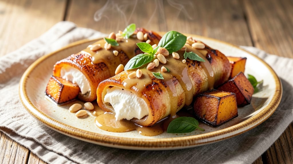 Sweet Potato Cannelloni Recipe: Baked Cheese-Filled Twists With Herbed Cream Sauce