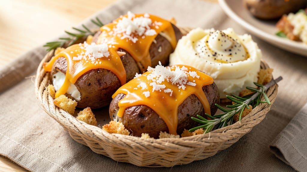 Baked Potato Basket Recipe: Crispy Parmesan Crust, Cheesy Core